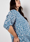 Mixed Animal Print Layered Blouse, White, large