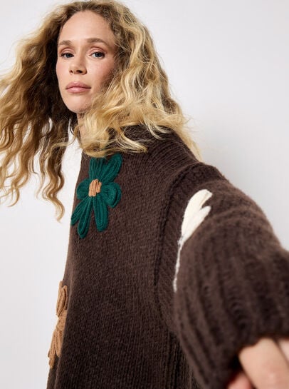 Embroidered Flower Jumper
