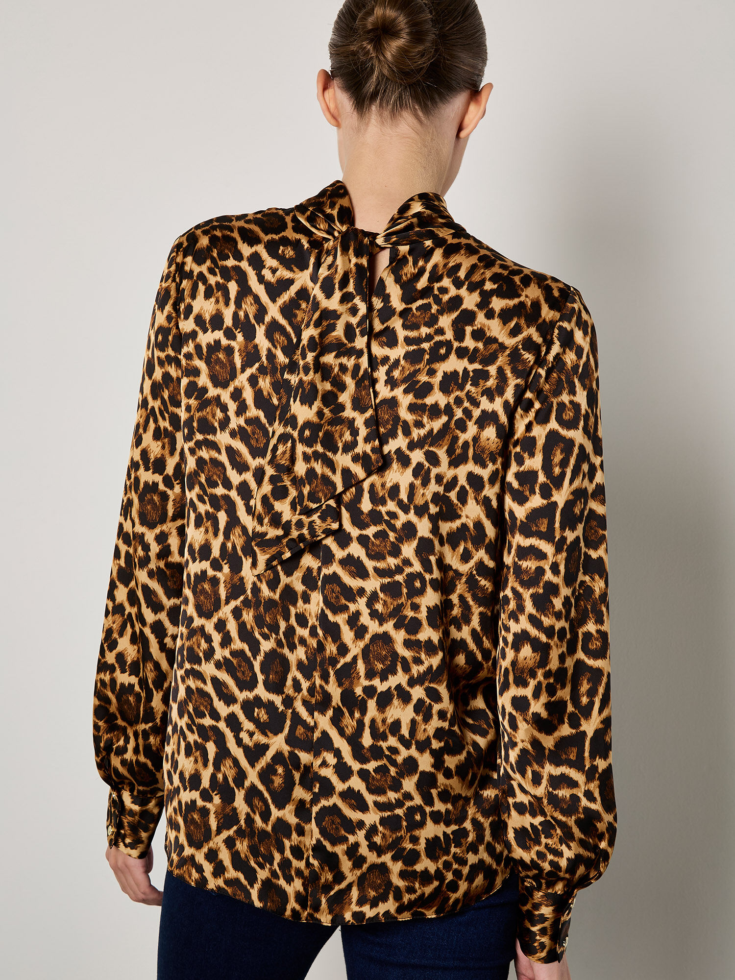 Satin leopard print blouse shop