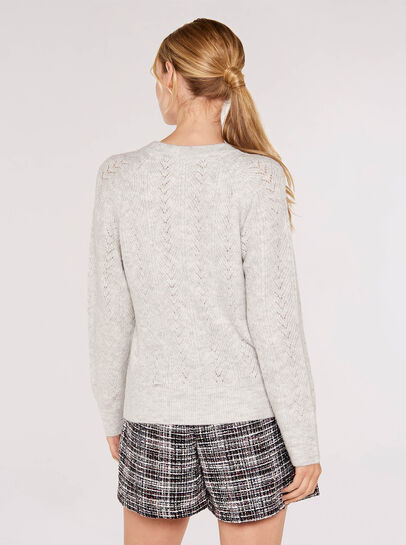 Chevron Pointelle Lurex Jumper