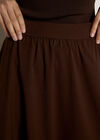 Brushed Twill A-Line Midi Skirt, Brown, large