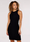 Ribbed Mini Dress, Black, large