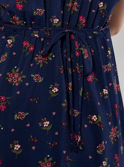 Floral Heart Midi Dress