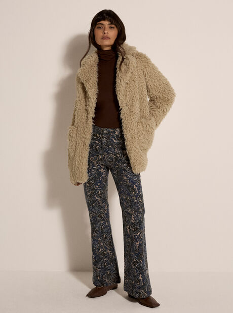 Faux Fur Panel Jacket