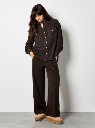 Cord Wide-Leg Trousers