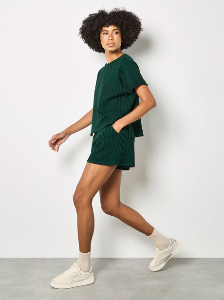 Waffle Knit Mini Shorts