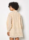 Broderie Anglaise Cotton Swing Mini Dress, Stone, large