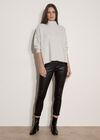 Glitter Snakeskin Skinny-Fit Jeans, Black, large