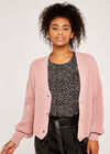 Chunky Knit Cropped Cardigan, Pink, large