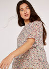  Floral Ruffle Tiered Top, Cream, large