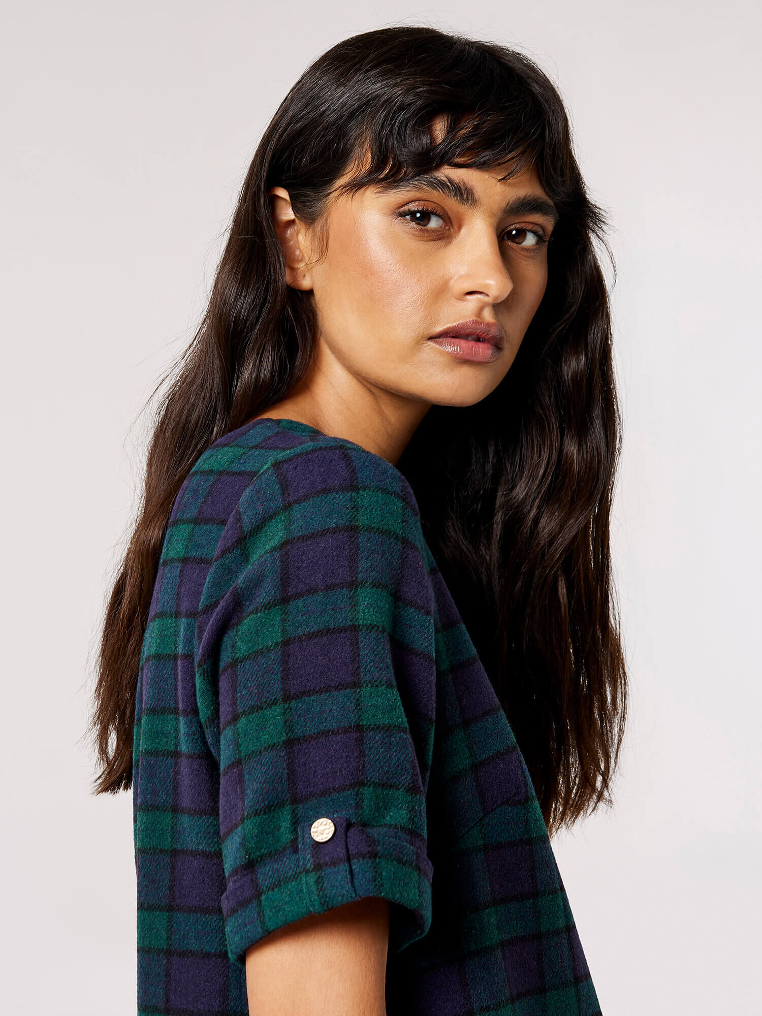 Tartan Check Swing Mini Dress | Apricot Clothing
