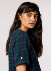 Tartan Check Swing Mini Dress, Navy, large