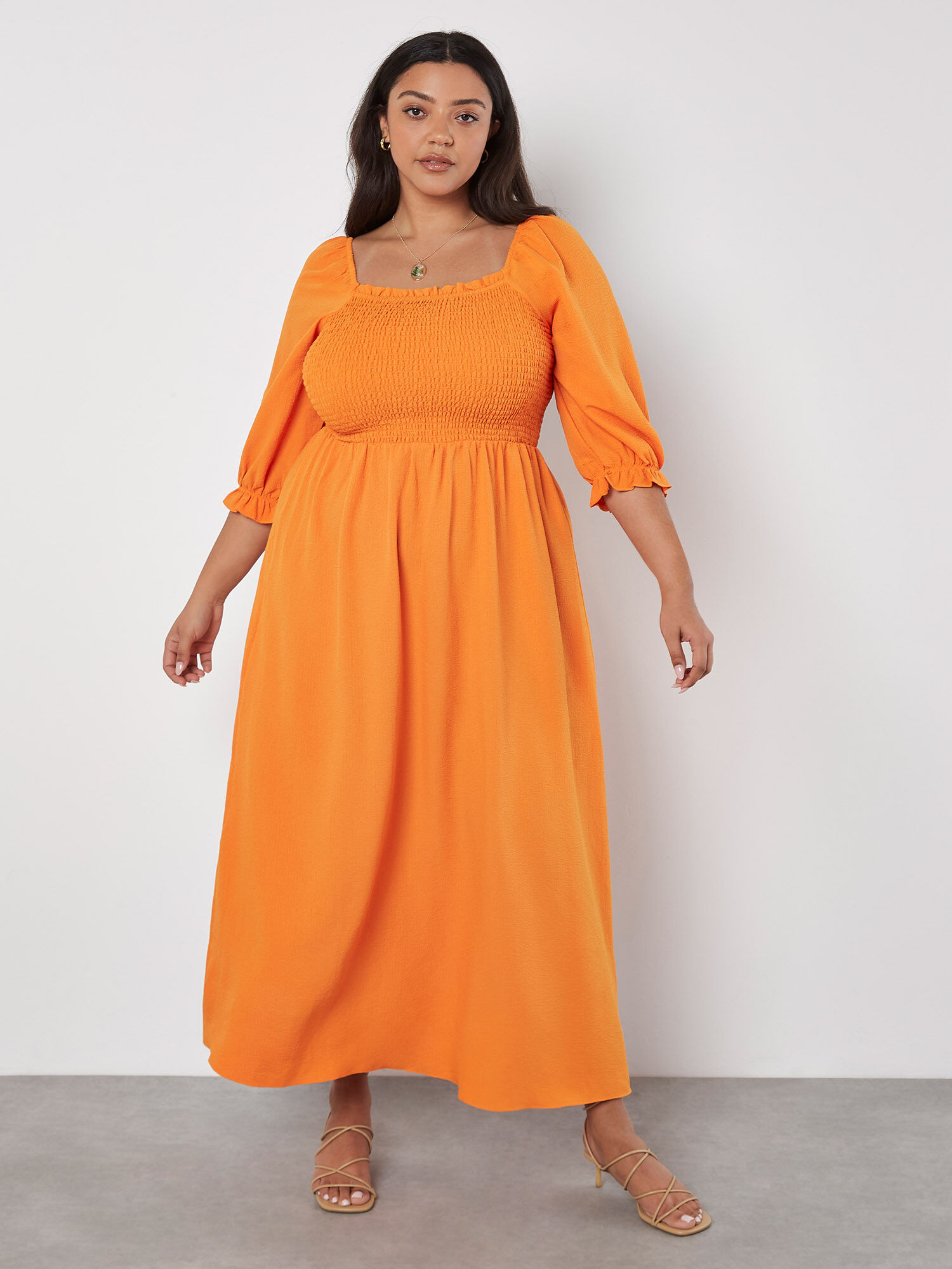 Robe longue smockée best sale