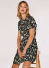 Floral Smock Waist Dress, Black, large