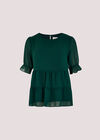 Recycled Crinkle Tiered Top, Green, large