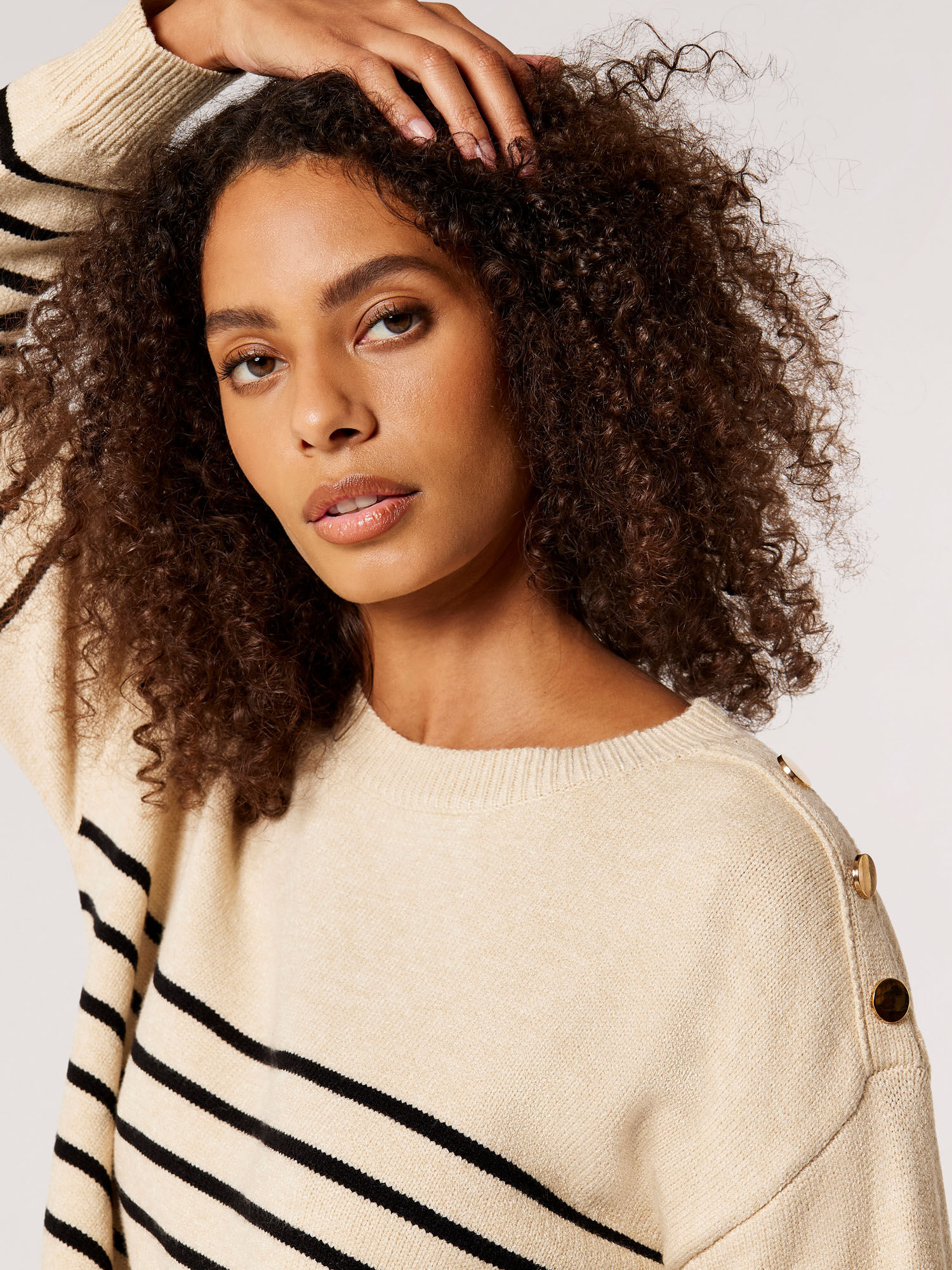 Gold button jumper shop