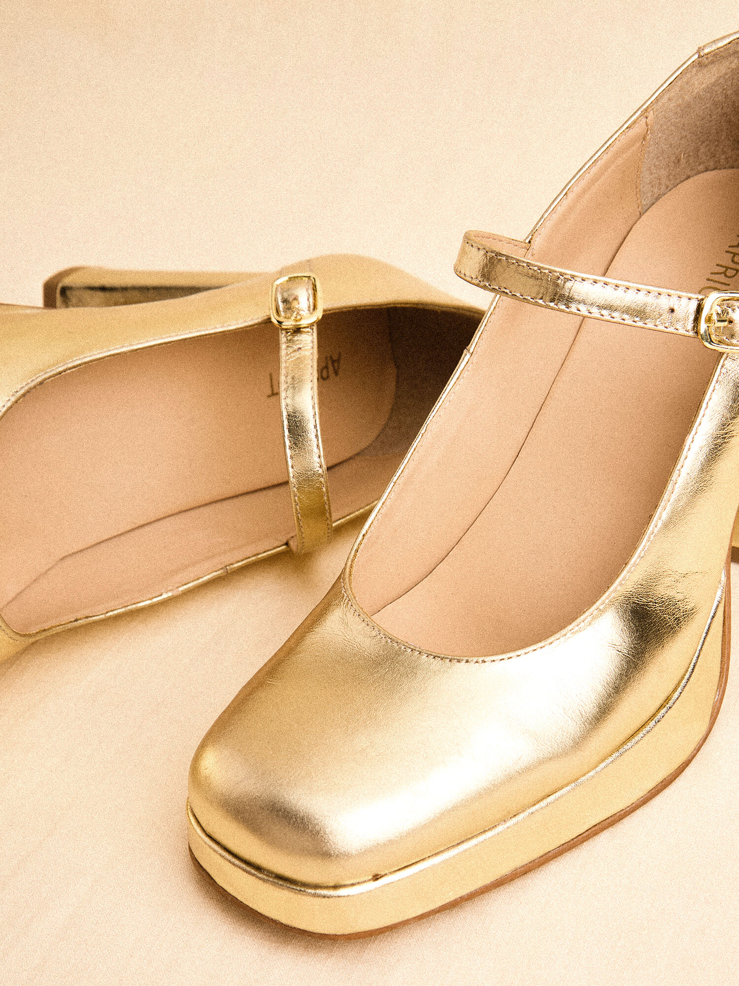 Chaussures Mary Jane A Talons Vetements Apricot