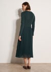 Ribbed Knit Midi Dress, Green, large