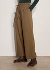 Pleat Detail Tailored Trousers, Stone, large