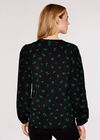 Scribble Print  Blouse, Black, large
