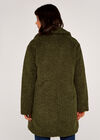 Double Breasted Borg Coat, Khaki, large