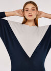 Chevron Block  Batwing Jumper, Grey, large