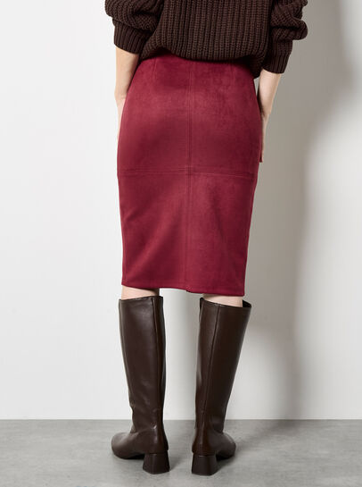 Split Front Suede Pencil Skirt