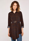 Printed Hanky Hem Dress, Navy, large