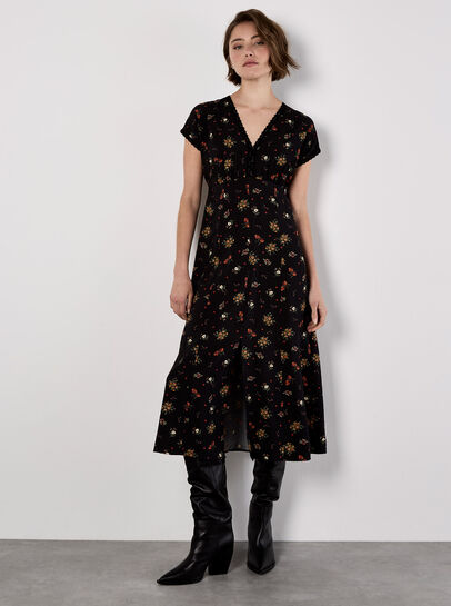 Floral Heart Midi Dress