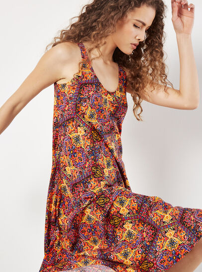 Hexagon Mandala Midi Dress