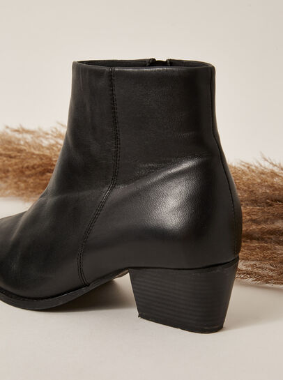 Black Ankle Leather Boot