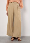 Tailored Wide-Leg Trousers, Stone, large