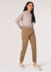 Cropped Chenille Twisted Cable Jumper, Stone, large