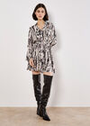 Tie Dye Stripe Shirt Mini Dress, Stone, large