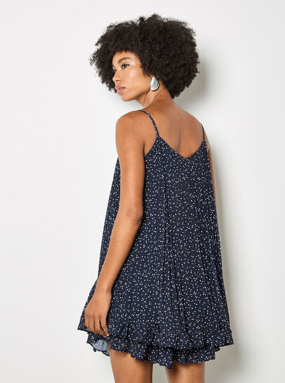 Poka Dot Pleated Chiffon Cami Top