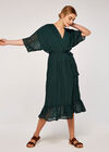 Self Stripe Ruffle Dress, Green, large