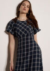 Check Print Midaxi Dress, Navy, large