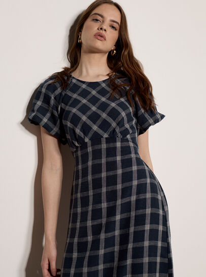 Check Print Midaxi Dress