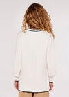 Tipping Gold Button Cardigan, White, large