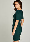 Green Side Ruche Midi Dress, Green, large