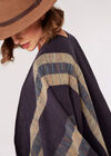 Bold Stripe Blanket Cape, Blue, large