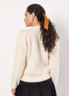 Chunky Cable Knit Jumper, Cream, large