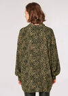 Oversized Animal Print Shirt, Khaki, large
