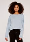 Cropped Sweatshirt, Blue, large