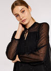 Dobby Tassel Top, Black, large