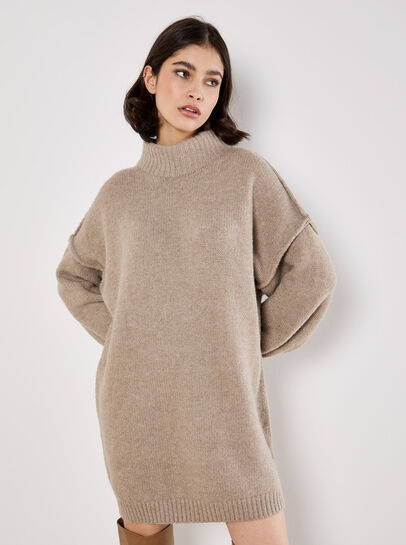 Oversized Fluffy Knit Jumper Mini Dress