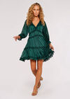 Ruffle Tiered Mini Dress, Green, large