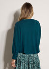 Soft Oversized Batwing Jumper, Teal, large