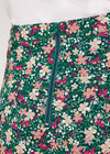 Ditsy Floral Print Midi Skirt, Green, large