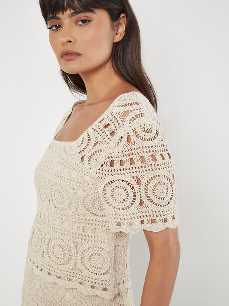 Cotton Crochet Circles Crop Top
